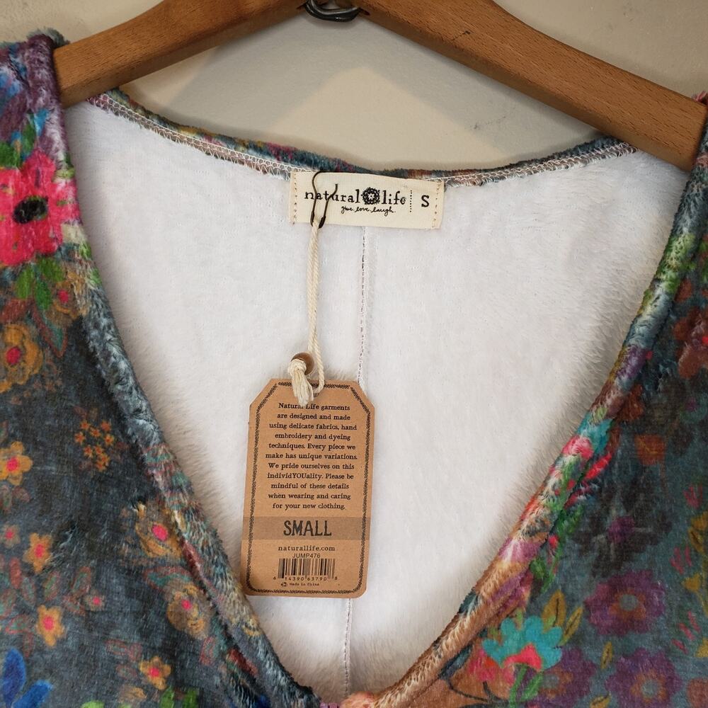 NWT Natural Life Womens Multicolor Floral Fleece Pajama Jumper Size Small Soft - Picture 6 of 8